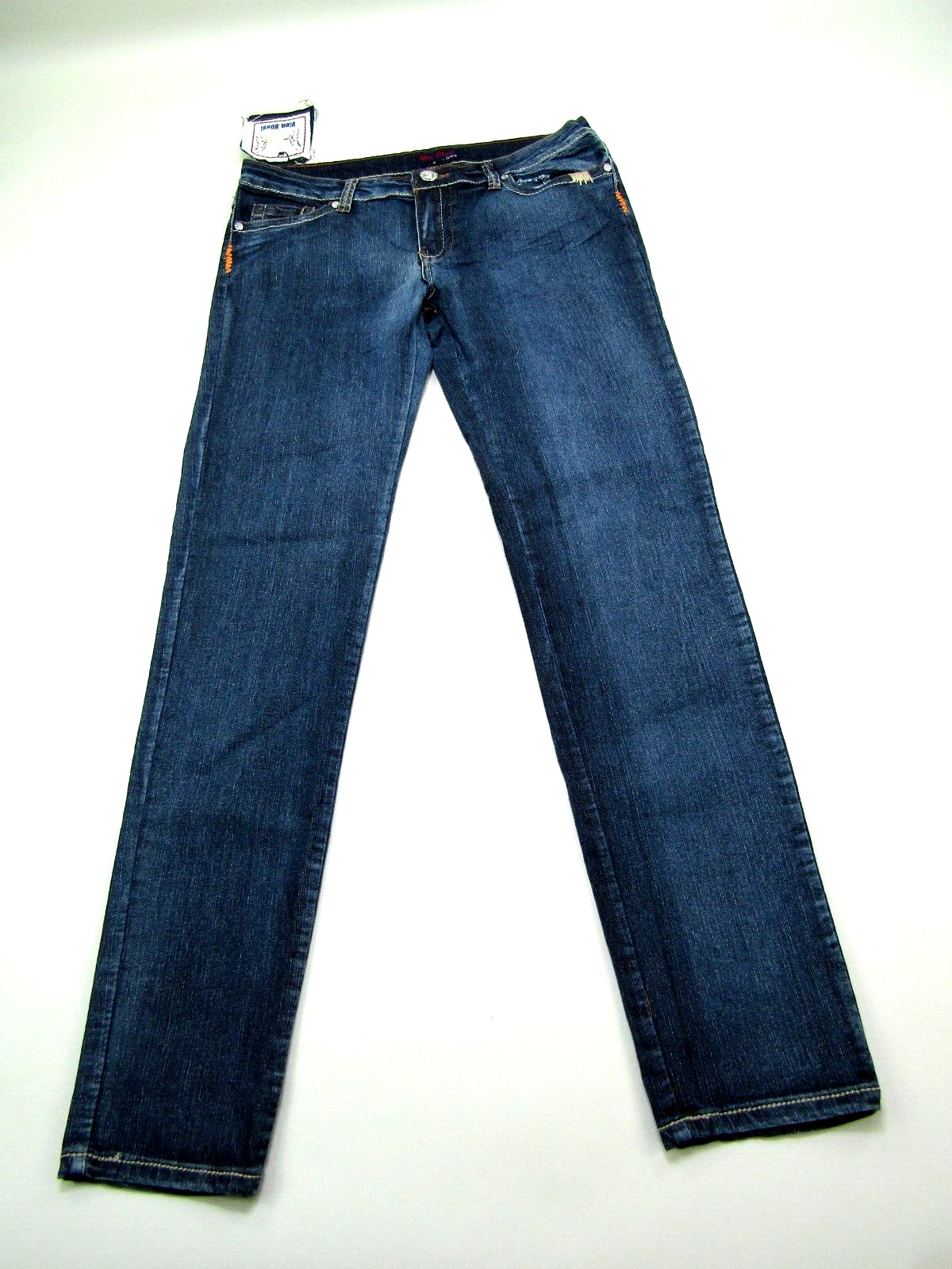 Womens Juniors 13 Bejeweled Bling Zip Casual Blue Denim Nwt