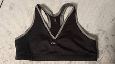 Victoria's Secret Women s VSX Sport Bra Black Gray Pull On Wireless
