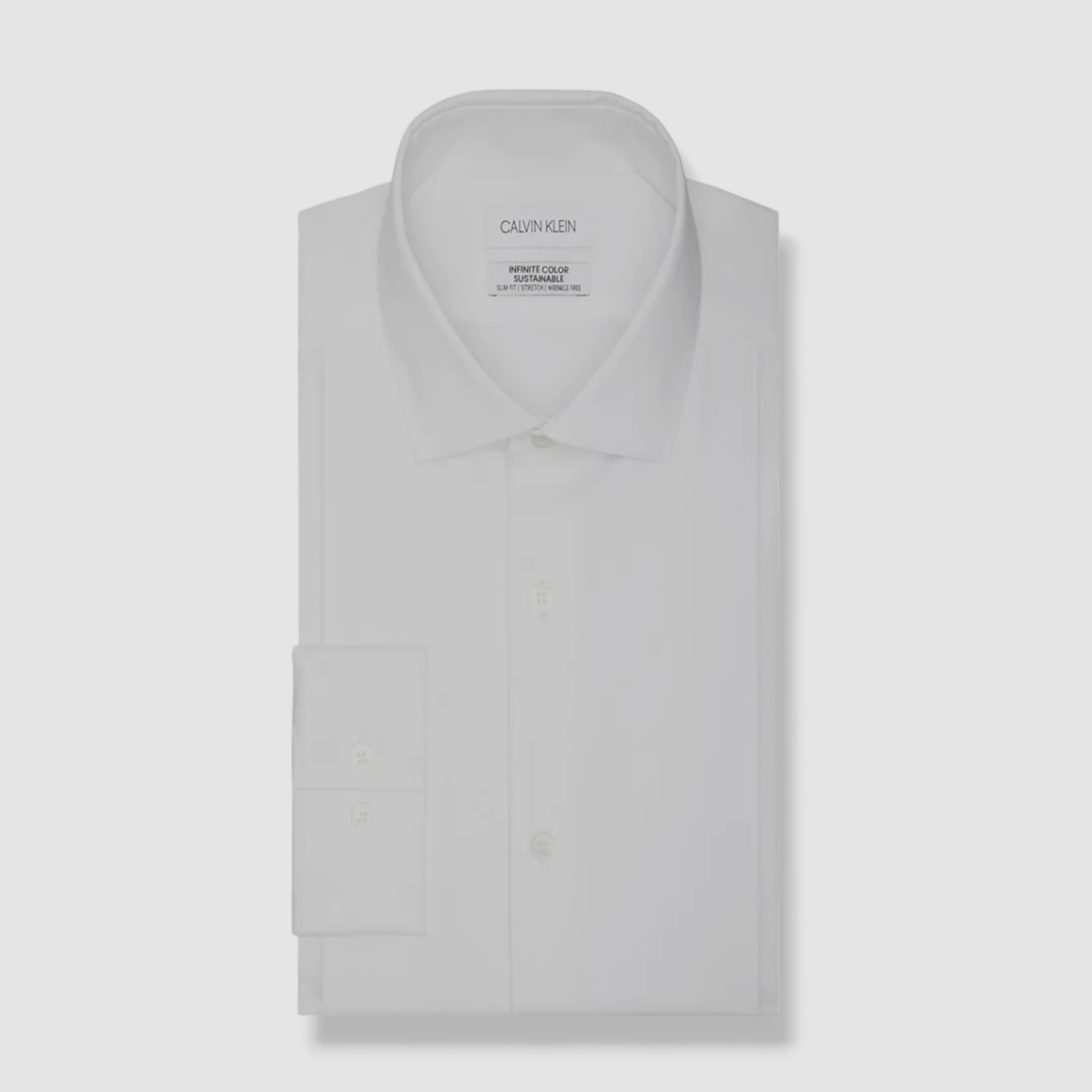 Calvin Klein Men's Infinite Color Sustainable Slim Fit Dress Shirt - White - Size 15-15.5 34-35