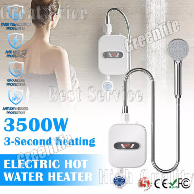 3500W Tankless Hot Water Heater Shower Mini Electric Instant Heater  Bathroom