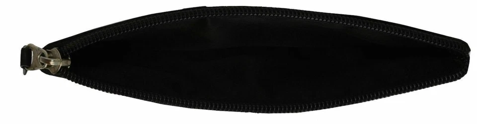 Nuevo monedero grande con cremallera de cuero genuino negro para mujer Foto 2 de 4