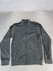 Adidas Track Jacket Mens Small Gray Black 3 Stripe