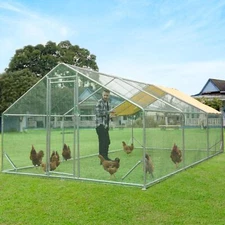 Quictent Chicken Coop Large Metal Chicken Run Walk-in Poultry Cage