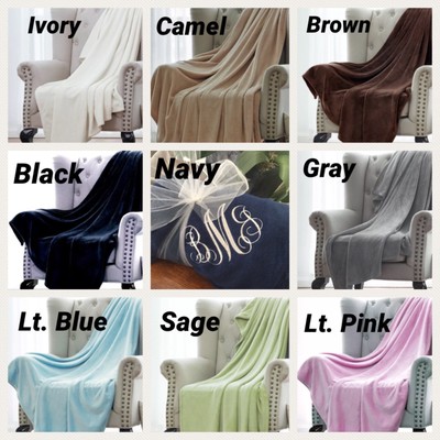 Monogramned Blanket Personalized Throw 50x60 Embroidered Three Initial Monogram Monogramned Blanket Personalized Throw 50x60 Embroidered Three Initial Monogram