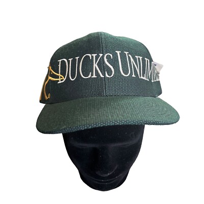 Vintage Ducks Unlimited Logo Outdoor Cap Strapback Flat Bill Hat
