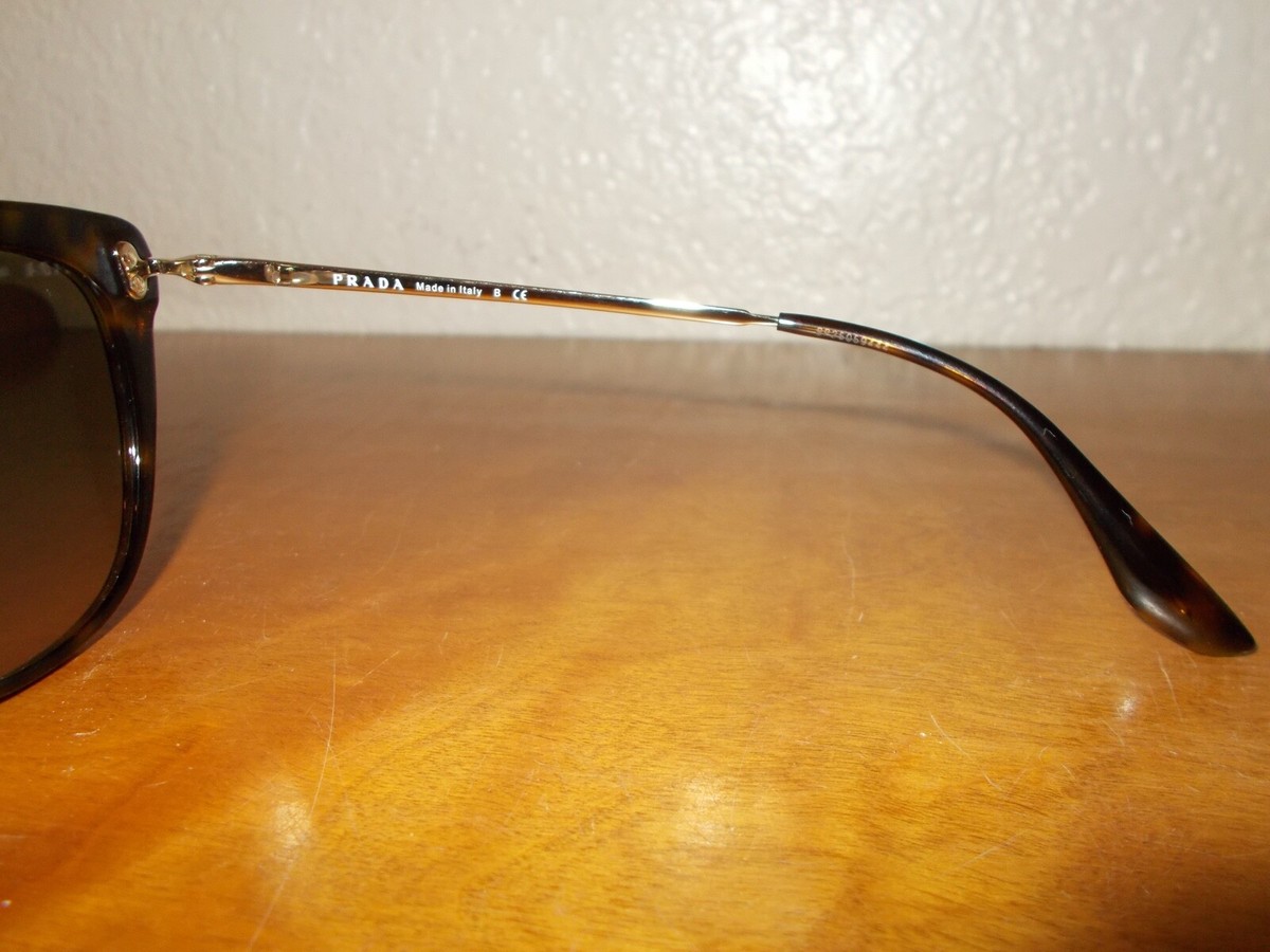 PRADA サングラス　SPR20U Prada SPR20U 2AU-4P0 Gold Havana Frame Brown Lenses