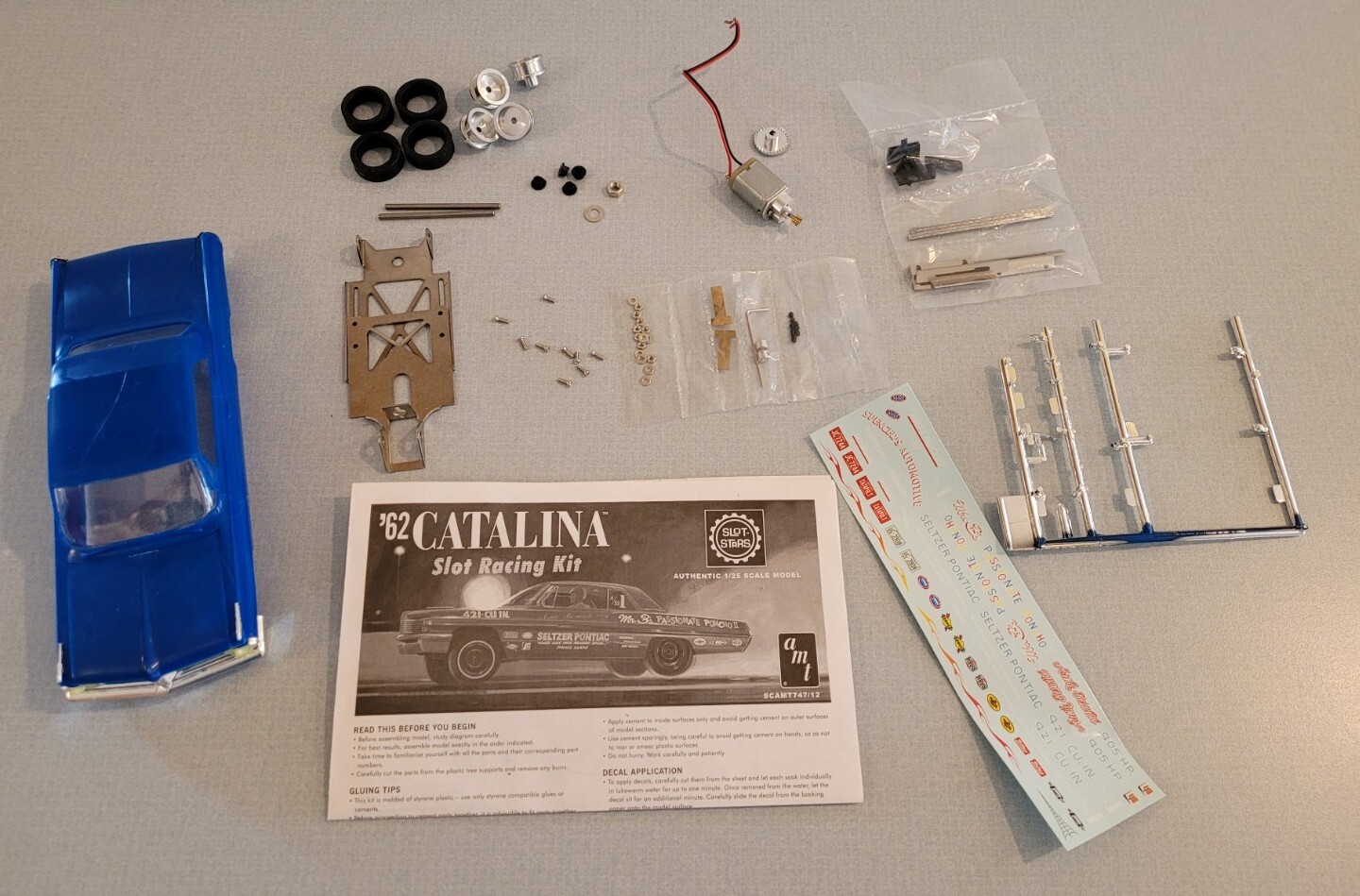 AMT Slot Car Kit 62 Pontiac Catalina Super Stock NHRA Open Box Read