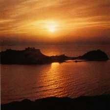 Vintage 1960s Coral Island At The Gulf Of Eilat Sunrise Postcard Israel