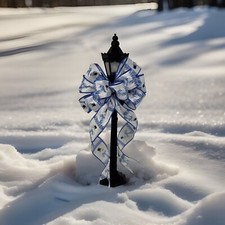 10 WIDE SNOWMAN CHRISTMAS BOW-FOR DECORATION, GIFT, WREATH, LANTERN DOOR, TREE