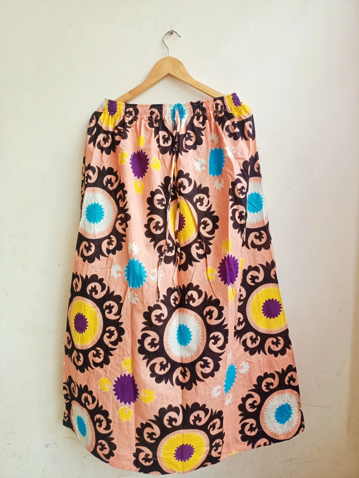Indian Peach Suzani Skirt Cotton Floral Skirt Women's Clothing Party Wear Skirts
