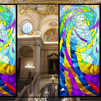 1X Europäische Fenster Folie 3D Mattiert Statisch Haften Buntglas Glas Aufkleber - Bild 1 von 4