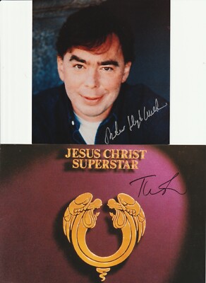ANDREW LLOYD WEBBER & TIM RICE original hand signed photos 1993 1994 RARE ITEMS