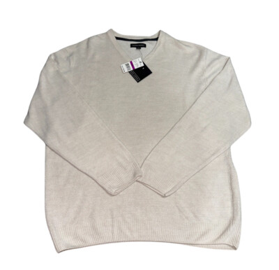 tricots st raphael sweater. Cream Color. Size XXL. New V Neck. Long Sleeve