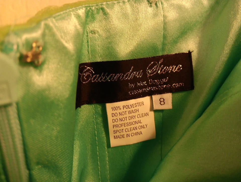 Vestido para mujer Cassandra Stone by Mac Duggal verde sin mangas talla 8 Foto 4 de 4