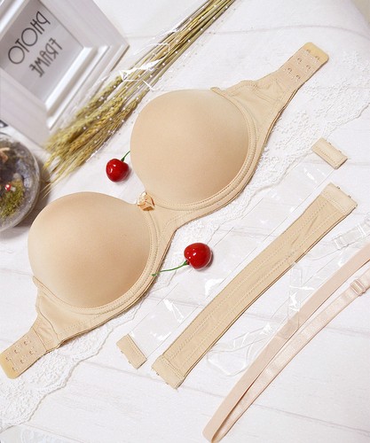 Invisible Strapless Bra Multi-way Bras Push-Up Bra Clear Back Straps Lingerie DN - Picture 34 of 48