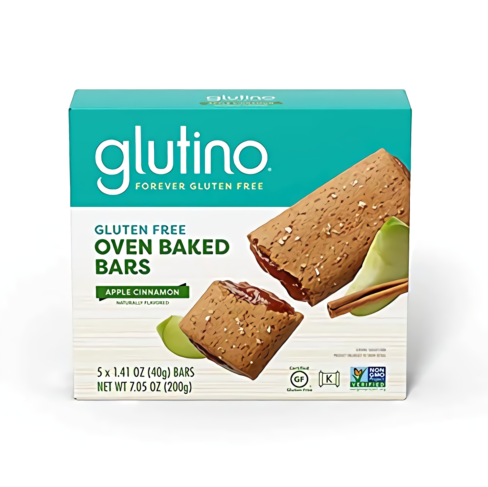 Barras de desayuno sin gluten Glutino, manzana, cajas de 5 unidades (paquete de 6)