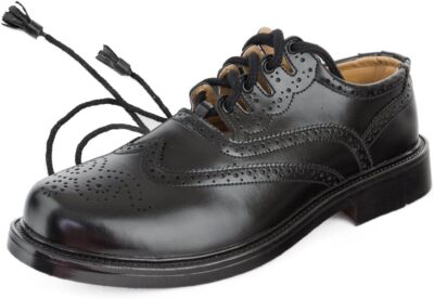 Scottish Kilt Shoes Ghillie Brogues Black Leather Shoes US/UK