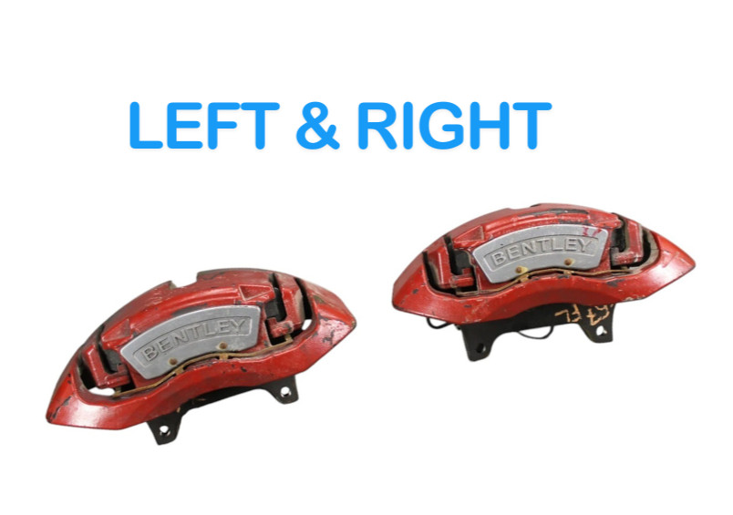 05-11 Bentley Continental Front Left & Right Side Brake Calipers Red OEM