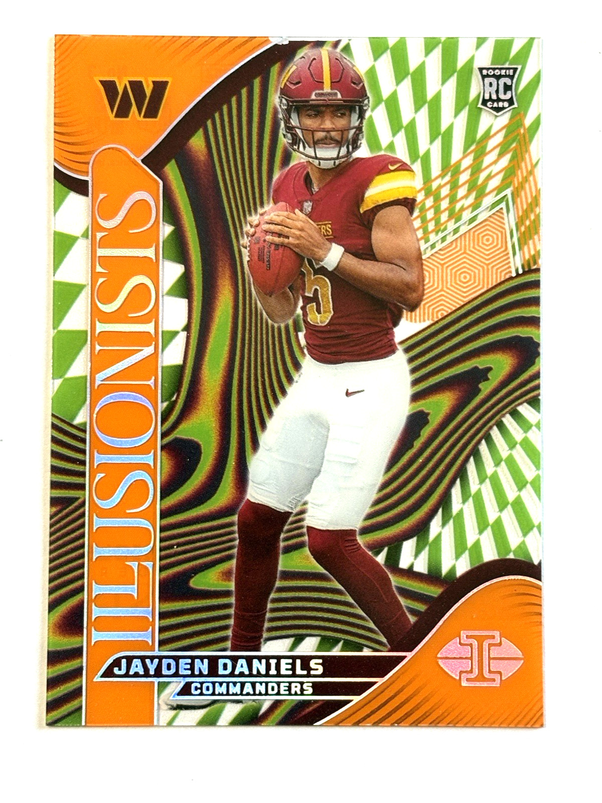 2024 Panini Illusions Jayden Daniels Orange illusionists Rookie #3 Commanders