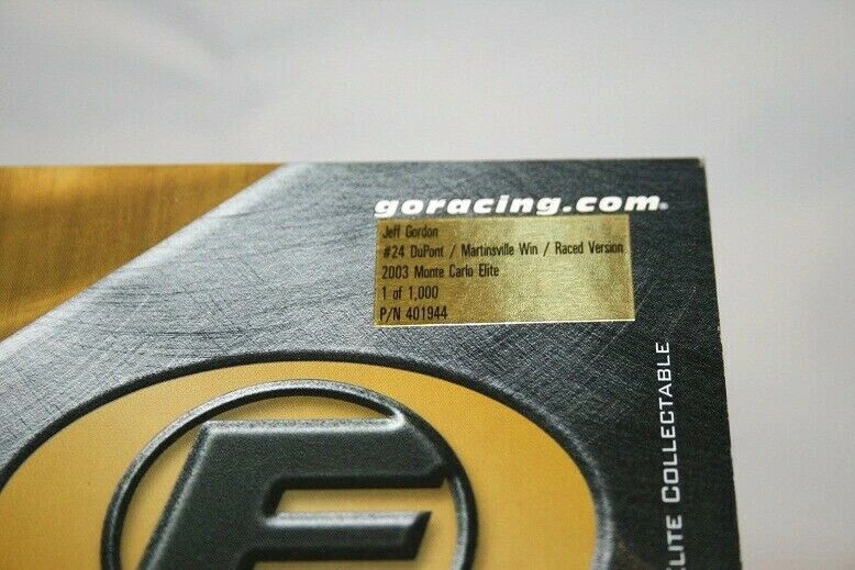 1/24 CHEVROLET MONTE CARLO J. GORDON 2003 AUTOGRAPHED WIN RACED NASCAR ACTION - Immagine 2 di 3
