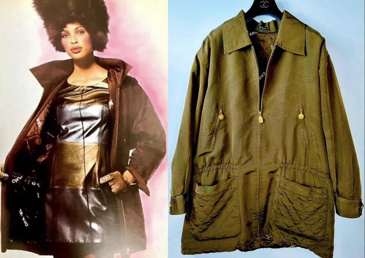 Chanel Vintage 1994 Brown Logo Coat 42 44 46 10 12 14 Chanel Vintage 1994 Brown Logo Coat 42 44 46 10 12 14