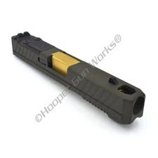 HGW Complete Upper for Glock 43 Pro Comp ODG RMSc Slide TiN Flush Barrel Sight