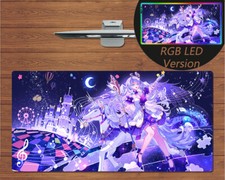 Anime RGB LED Large Mouse Pad Honkai Star Rail Robin Gaming Mat Mousepad Gift