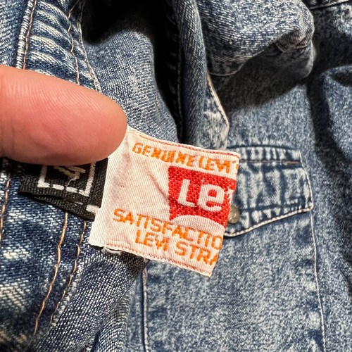 Seltenes kurzärmeliges Levis Vintage Denim Herrenhemd Größe L - Bild 6 von 9