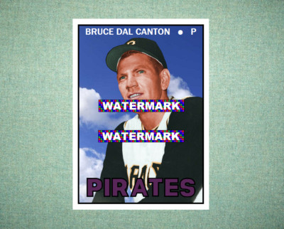 Bruce Dal Canton Pittsburgh Pirates 1967 Style Custom Baseball Art Card