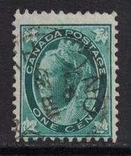 Canada: Scott 67- Used- 1c Queen Victoria 