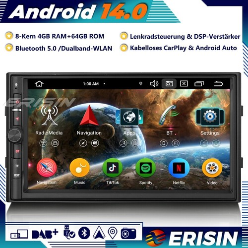 8-Kern Doppel 2 Din Android 14 Autoradio Navi GPS DAB+ CarPlay OBD2 RDS WiFi DTV - Bild 21 von 21