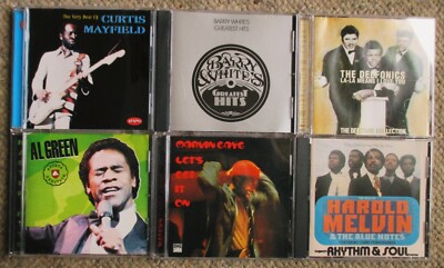 70's Soul/R&B 6 CD Lot Al Green Marvin Gaye Barry White & more Very Clean