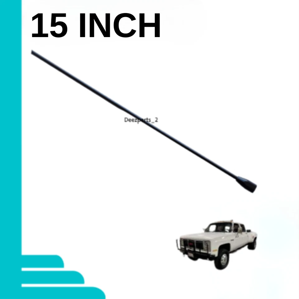 15" Antenna Black for GMC C1500 C2500 C3500 Pickup 1988-2000 Female - Image 2 of 4