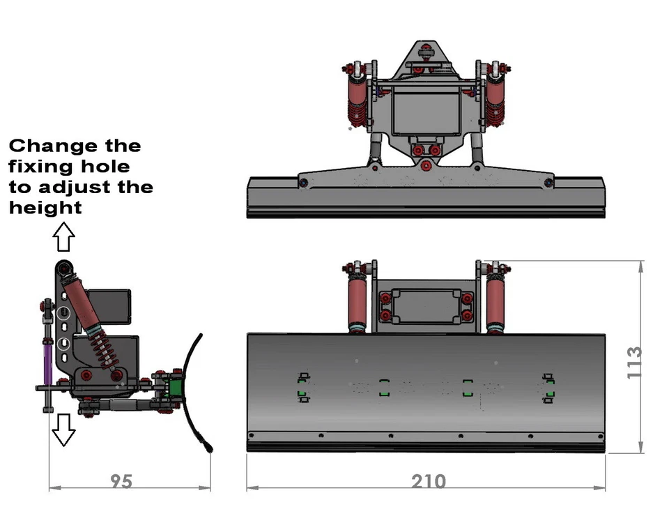 Aluminum rc Snow Plows set for TAMIYA QRV Blackfoot/Monster Beetle /Mud blaster - Image 2 of 4
