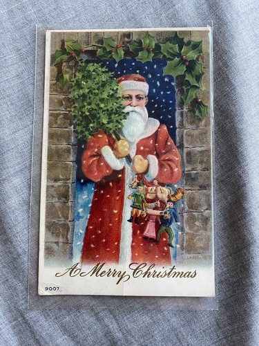 SELTENE Weihnachtsmann Postkarte Anfang 1900 mit Originalschrift verschickt - Bild 1 von 6