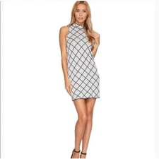 Romeo & Juliet Couture Sleeveless Mock Neck Sweater Knit Gray Shift Dress New XS