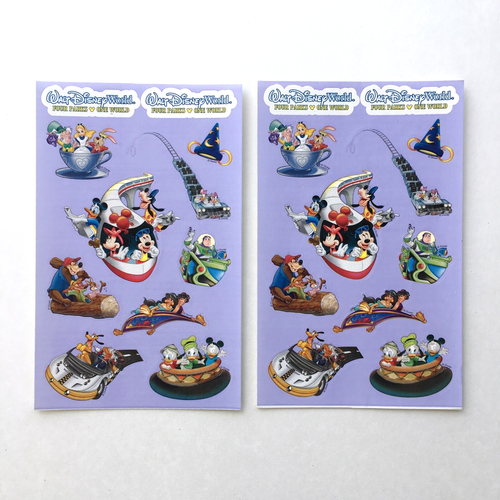 2x Walt Disney World Stickers Sandylion Four Parks One World 4 in. x 6.5 in.
