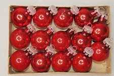 Lot Vintage Glass Feather Tree RED 25mm BALL Christmas Ornaments Japan