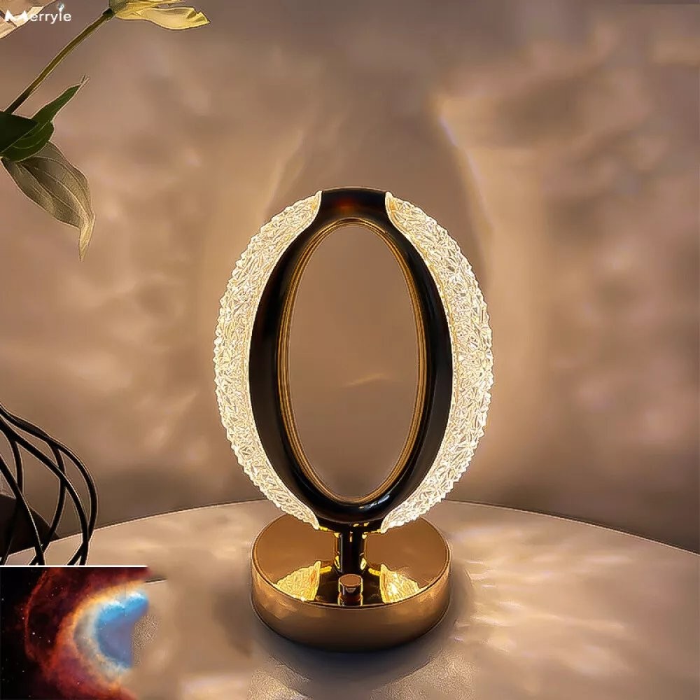LED Touch Crystal Table Lamp Dimmable Bedside Night Light Bedroom Home Decor