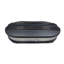 15 Oval Partial Finned Black Aluminum Air Cleaner Assembly Kit W Element