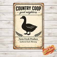 Pampered Chickens Fresh Eggs Laid Daily Funny Metal Coop Sign 8x12