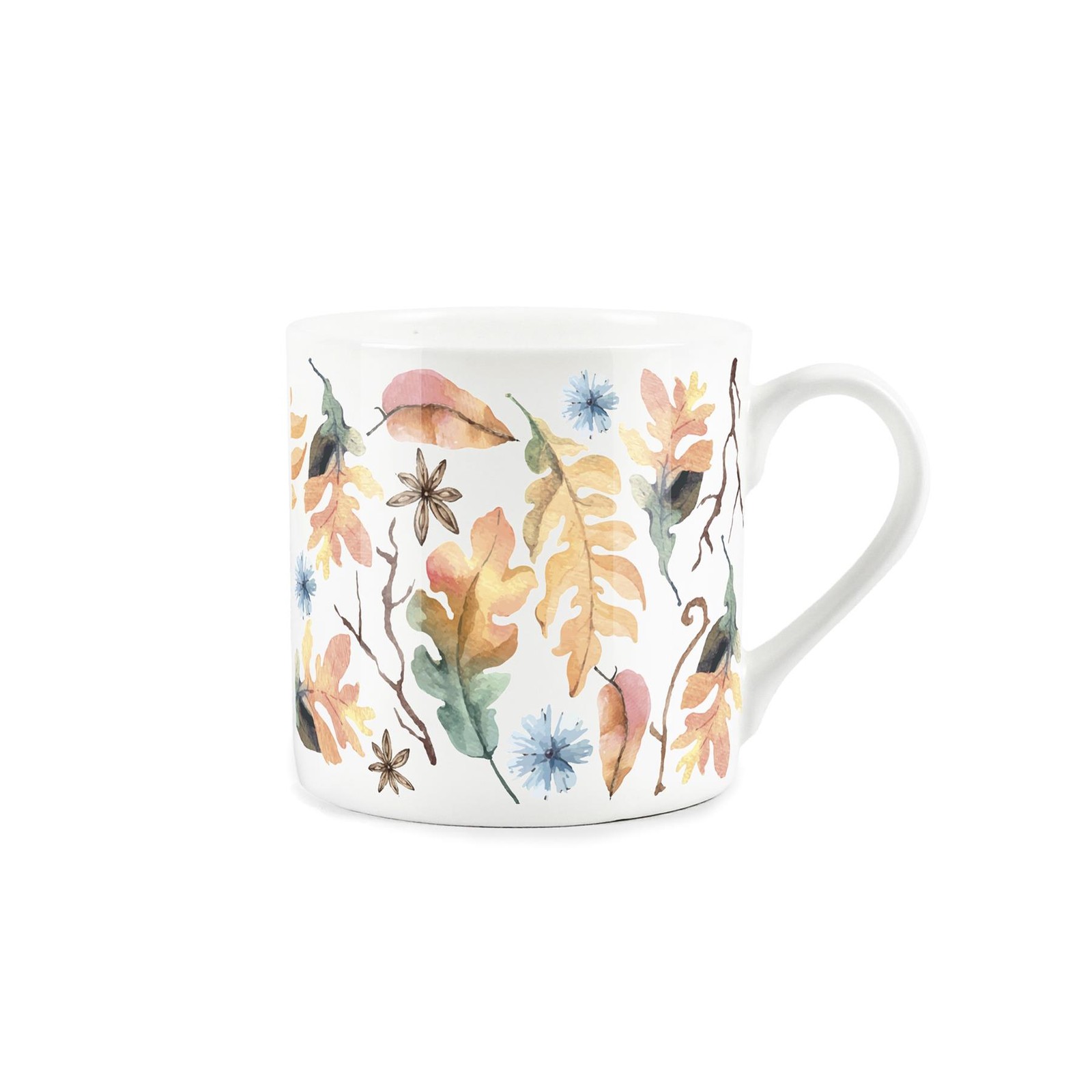 Bone China Watercolour Autumn Leaves Mug, Seasonal Present/Gift