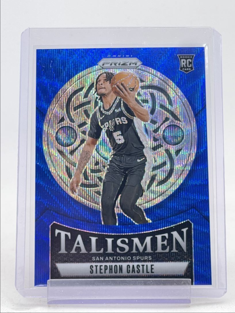 STEPHON CASTLE 2024-25 PANINI PRIZM TALISMEN ROOKIE BLUE WAVE RC /175 Q5118