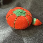 Vintage Tomato Pin Cushion w Attached Strawberry Needle Sharpner — photo 1