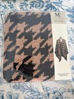 Modern Expressions Fuzzy Wrap Poncho Shawl Scarf Black Beige Houndstooth Soft Co — photo 2