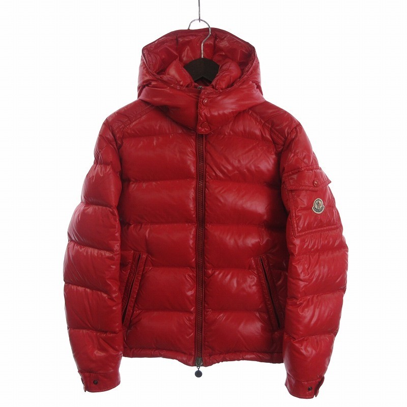 MONCLER MAYA GIUBBOTTO Down Jacket with Hood Nylon Zip Up Logo Patch 12091403660
