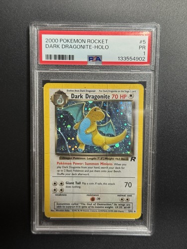 Dark Dragonite (Unlimited) graded PSA 1 for sale on eBay