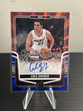 2024-25 Donruss #SS-CSH Cole Swider Signature Series Red and Blue Laser #/25