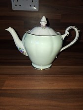 RARE Vintage Royal Standard Fine Bone China Teapot with Lid Mint Green Floral