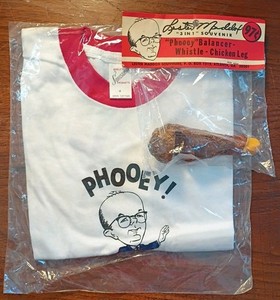 Lester Maddox Vintage PHOOEY! T-Shirt & Chicken Leg Balancer ~ MINT in Packages